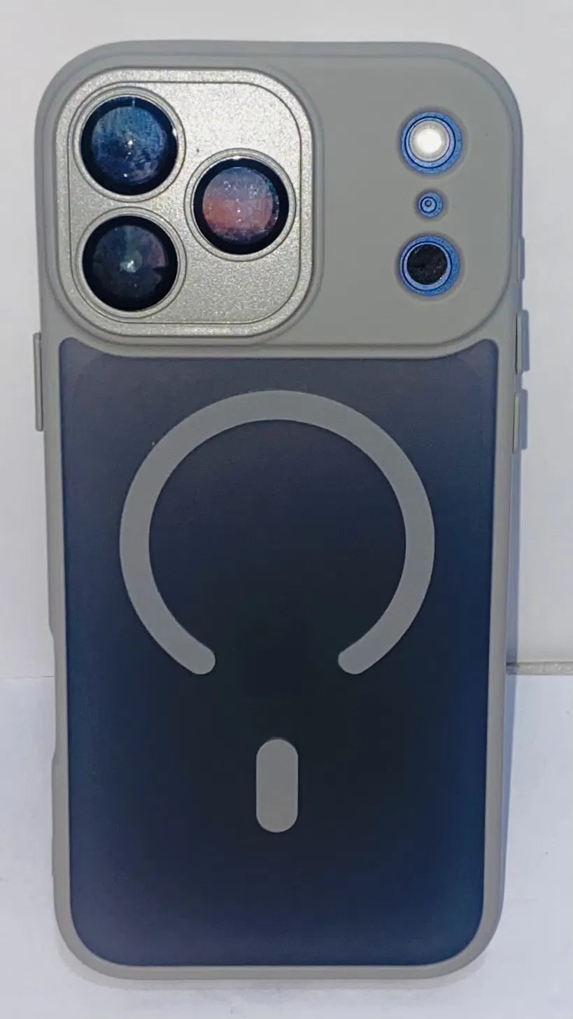 MagSafe iPhone 17 Pro Max Case with  Camera Cover – Grey / Black