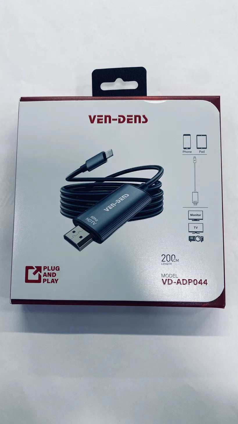 Ven-Dens Lightning to HDMI Cable 1080P 60Hz 2m (VD-ADP044)