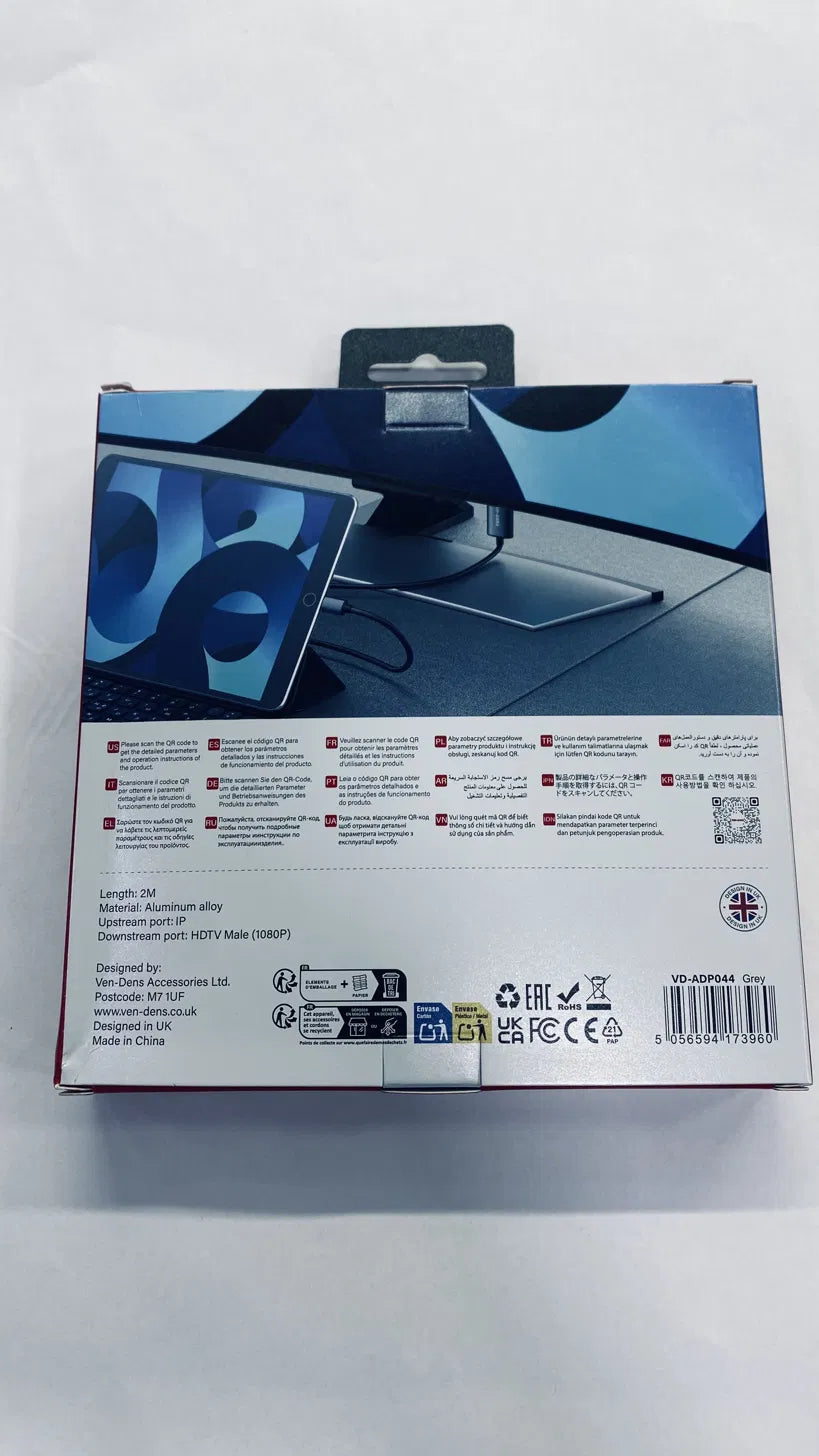 Ven-Dens Lightning to HDMI Cable 1080P 60Hz 2m (VD-ADP044)