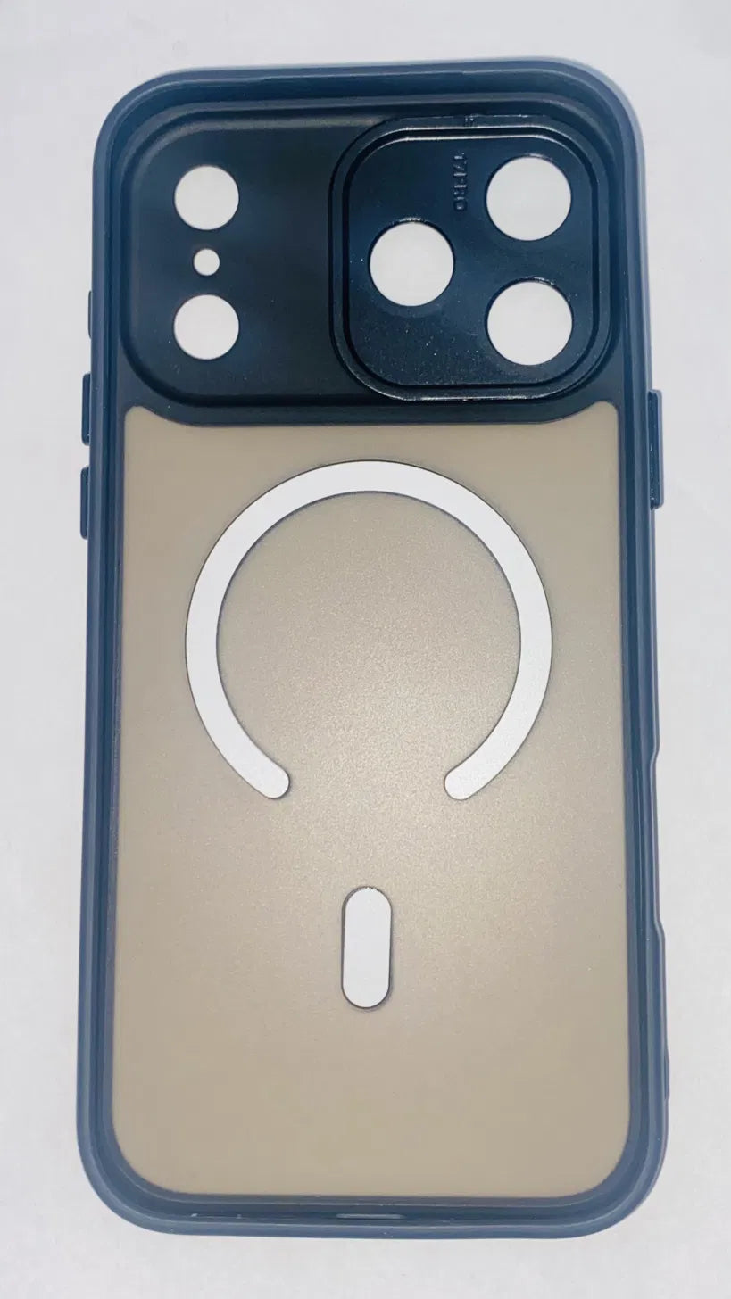 MagSafe iPhone 17 Pro Max Case with  Camera Cover – Grey / Black