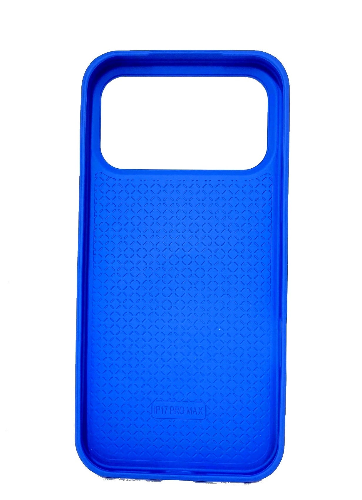 iPhone 17 Pro Max Case – Blue Silicone with Finger Grip Kickstand