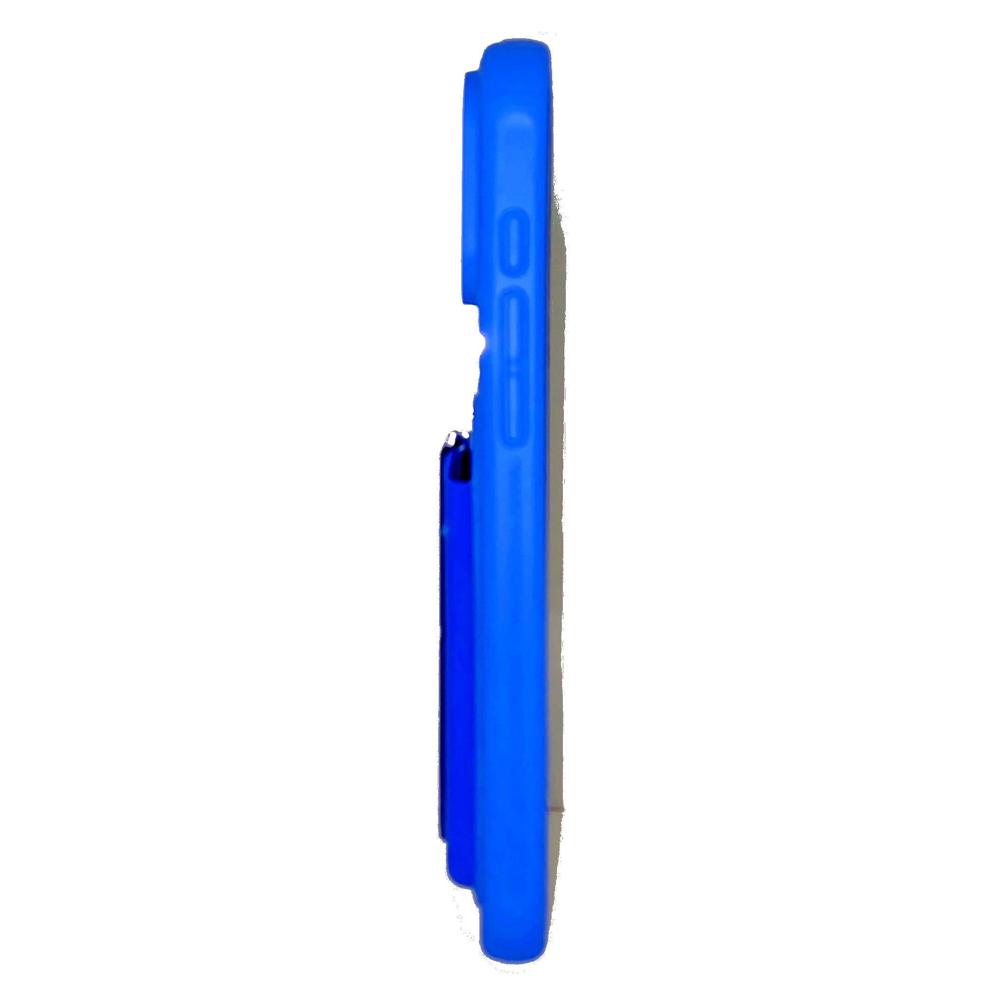iPhone 17 Pro Max Case – Blue Silicone with Finger Grip Kickstand